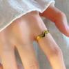 Sand Artistic Vietnamese Gold Ring Adjustable Size Unique Geometric Style For Lovers Fashion