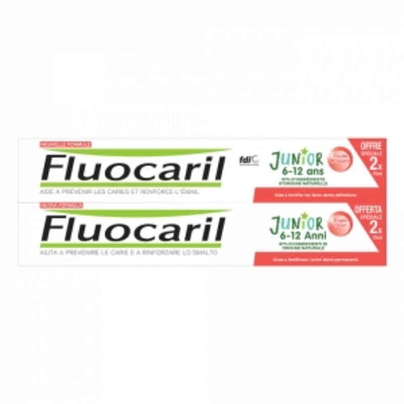 

Fluocaril Red Fruit Junior Toothpaste 2x75ml (Ages 6-12)