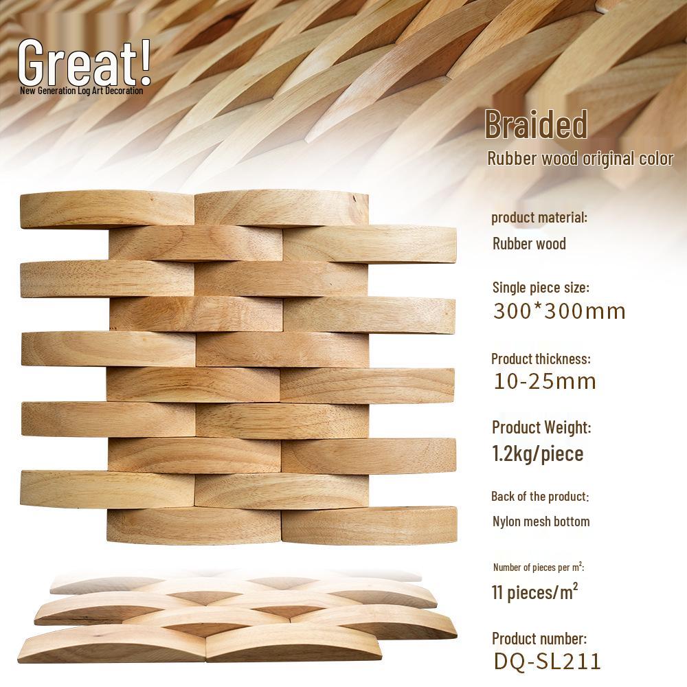 

Black Walnut Solid Wood Nordic Style Mosaic Wall Decor