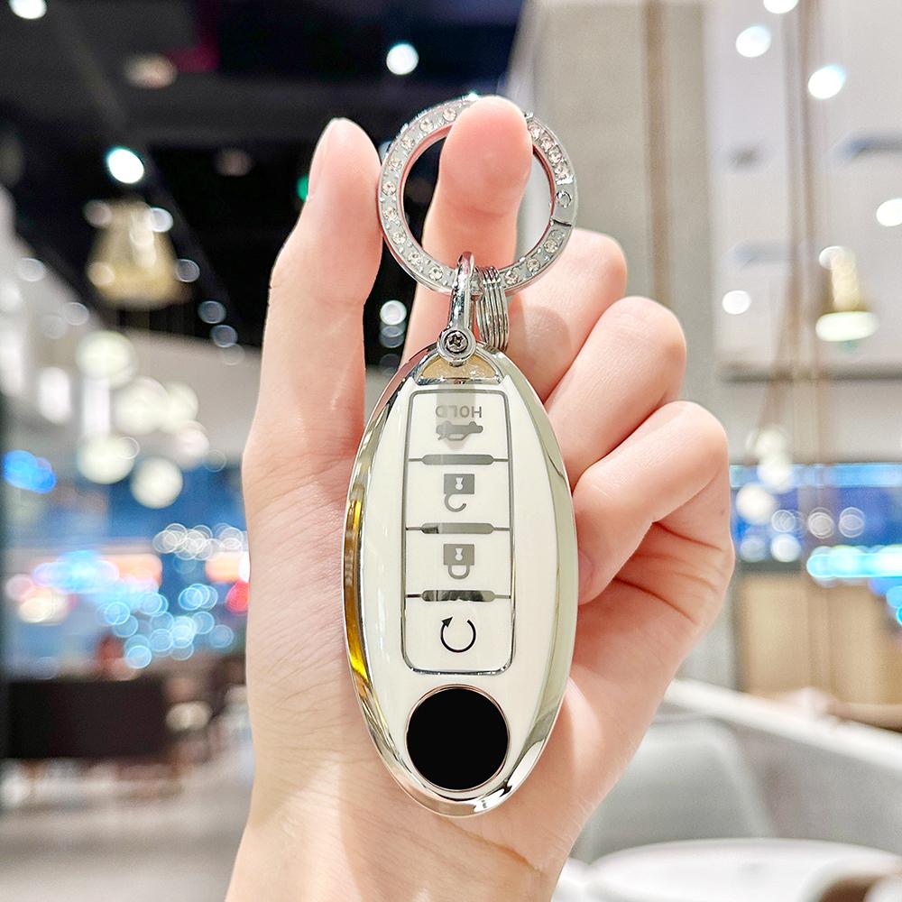 TPU Key Fob Cover for Nissan Altima Rogue Sentra Pathfinder Frontier Maxima Titan Murano Kicks Juke Versa Arma Keychain Lanyard