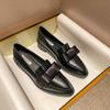 Thick-soled Muffin Shoes with One Foot, Lazy Loafers, Autumn and Winter Small Leather Shoes, Women's Retro Single Shoes, Large and Small Size Shoes
