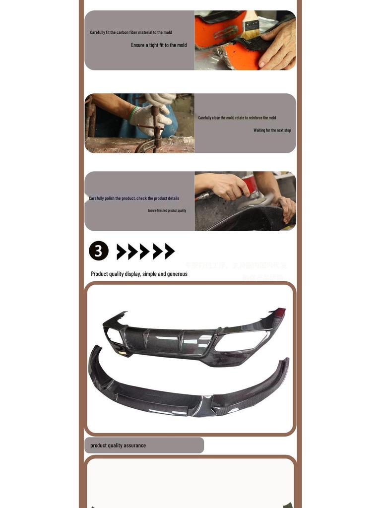 BMW 8 Series G14/G15/G16 3D Carbon Fiber Front/Rear Splitter, 2020+