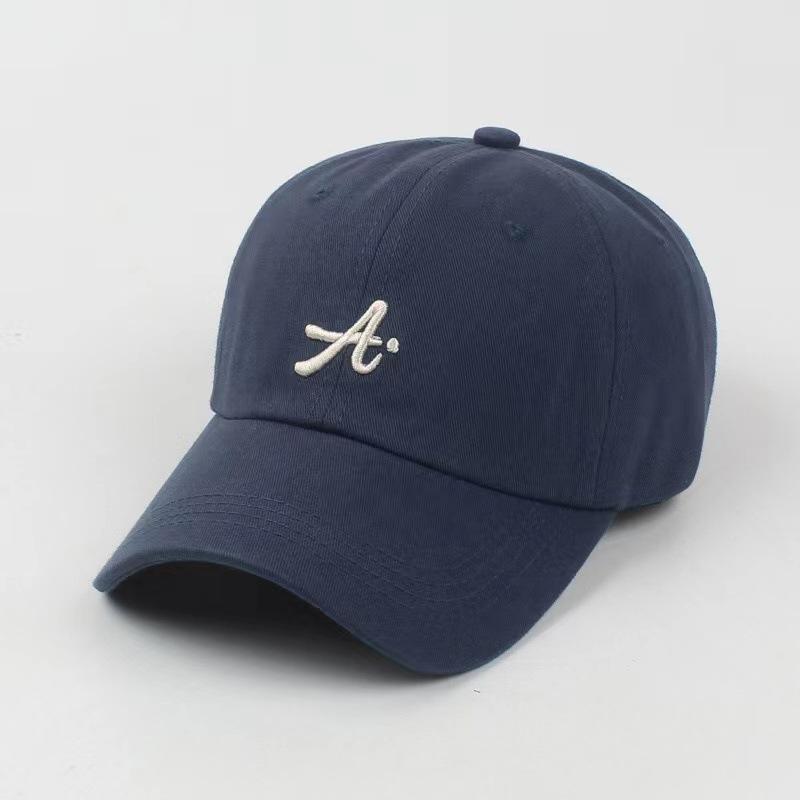 Solid Color Fashion Baseball Cap Women Men Letter  Embroidery Curved Sun Visor Casual Summer Unisex Adjustable Peaked Hat