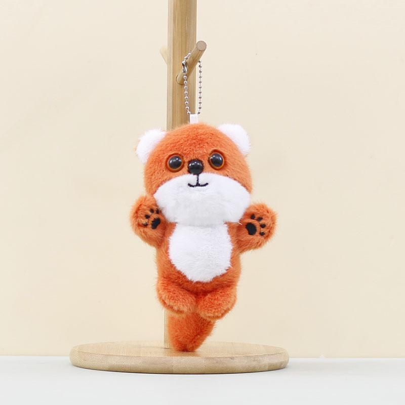 Plush Fox Toy Keychain With Soft Short Fur For Bag Accessory Cute Keychain Fox