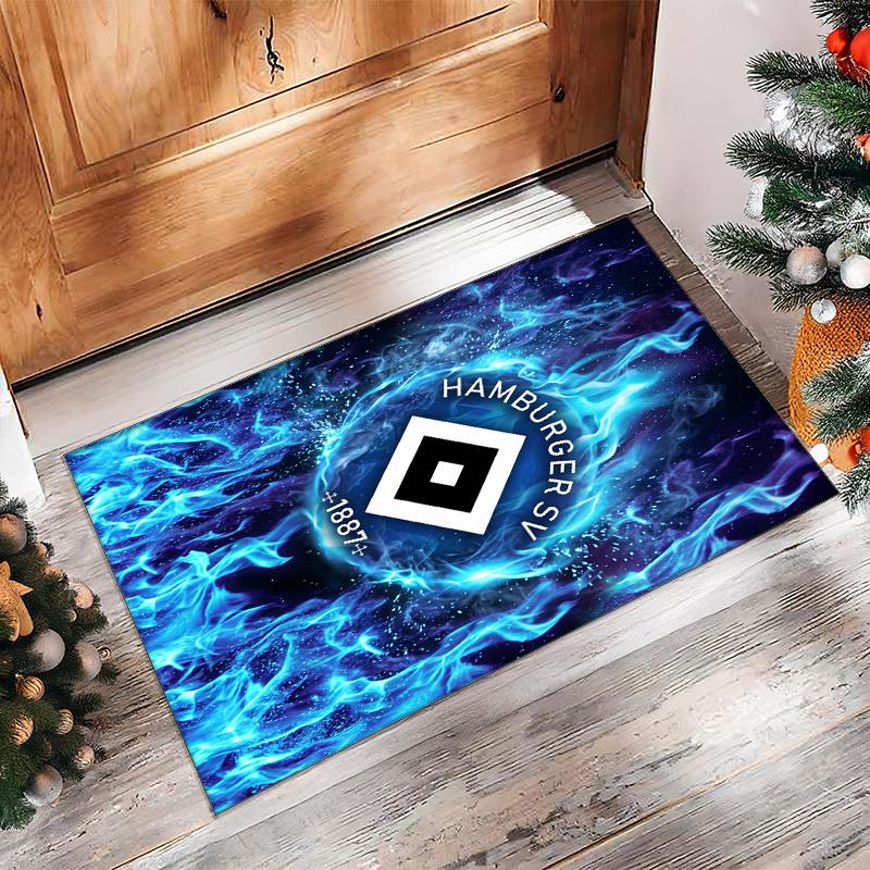 Tappeto in Velluto di Cristallo con Stampa Calcio Hamburger SV, Comodo Assorbente d'Acqua Antiscivolo Tappeto per Pavimenti Interni