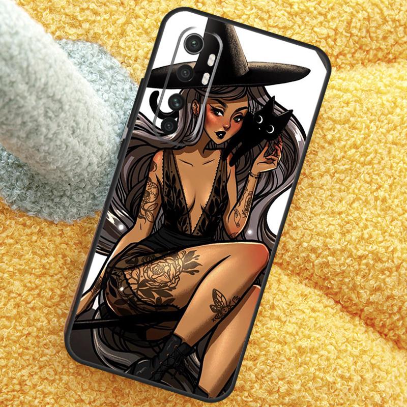 Moon Witch Horror Case For POCO X3 X4 X5 F5 Pro M5s C40 F4 GT F3 Cover For Xiaomi 12T 11T Pro 12 13 Lite 12X