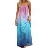 Women's Fashion Backless Spaghetti Strap Casual Loose Gradient Print Dress