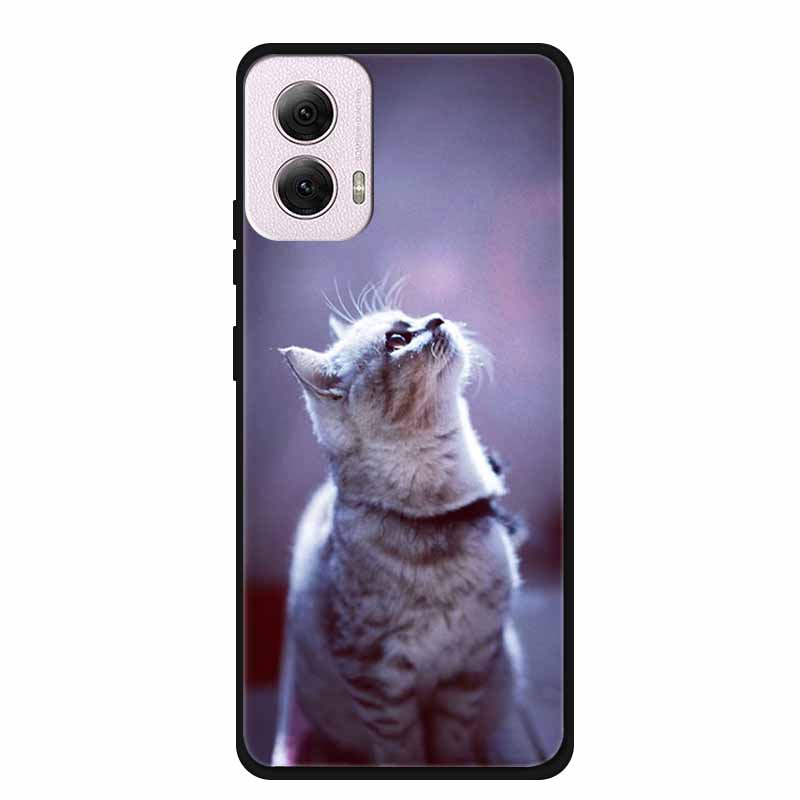 For Moto G Power 2024 Case TPU Animals Soft Silicone Phone Cases For Motorola G Power 2024 5G Wolf Protector Original Back Cover