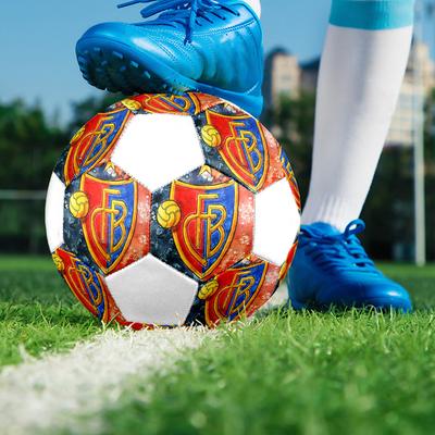 1PC FC Basel Logo Size 5 Soccer Ball PrahaIndoor Soccer Ball Colorful All Ages Machine Stitched PVC Competition Ready Durable High-Bounce