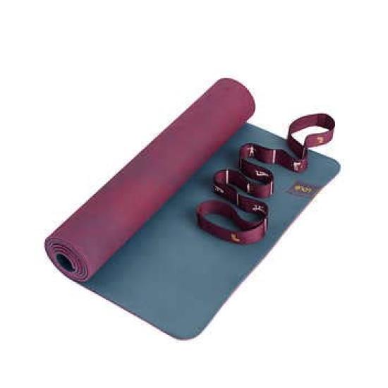 2 In 1 Prima Yoga Mat with Resistance Band LOLï Thistle/Yellow (1638127)