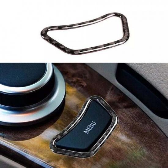 Multimedia Button Switch Middle Console Real Carbon Fiber 04-10 For BMW 5 Series