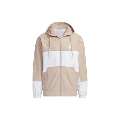 Neo Logo Print Spliced Zip Hooded Long Sleeve Jacket Men Outerwear Miracle-Grey Tan-Brown IA6808