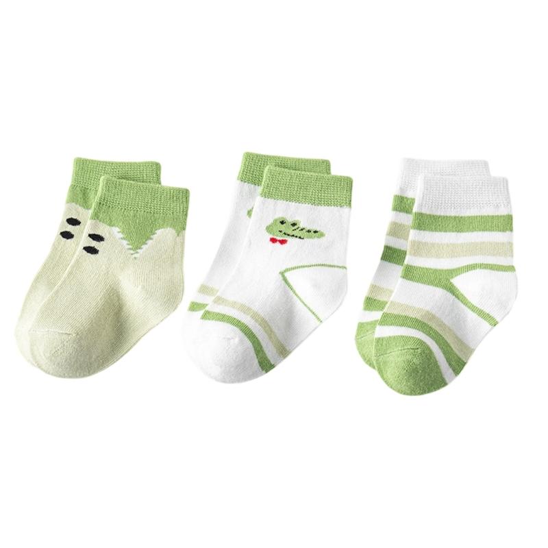

3 Pairs Breathable Infant Socks Seamless Construction Cotton Toddler Sock Elastic Baby Socks 0-5 Year Olds L