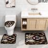 French Bulldog Pattern 3Pcs Bathroom Rug Set, Non Slip Absorbent Bath Mat, Contour Mat & Toilet Lid Cover, Bathroom Decor