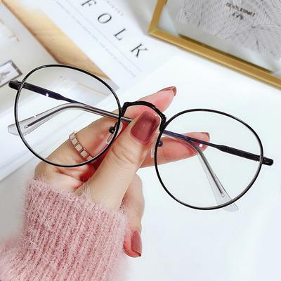 Fashionable Xiao Zhan's Same Style Metal Frame Glasses Internet Celebrity Trendy Anti-blue Light Glasses Ultra-light Retro Myopia Glasses