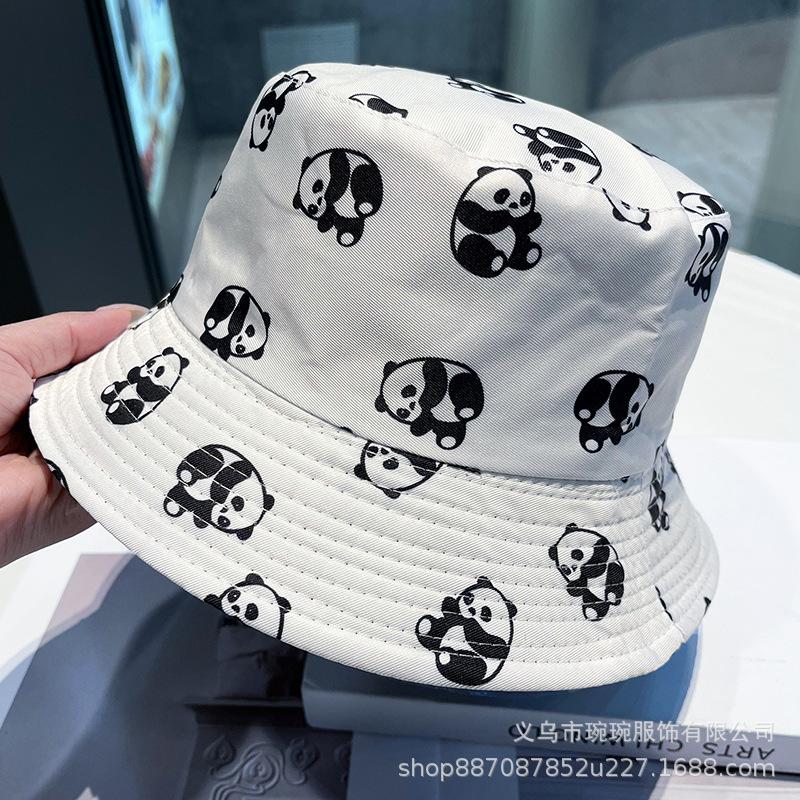 Trendy versatile sunshade sun hat summer double-sided pot hat printed bucket hat women