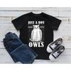 Boy Who Loves Owls T Shirt Owl SweaT Long Sleeve Kids Apparel Vintage Washed Unisex Slightly Top For Everyday Wear Casual Soft