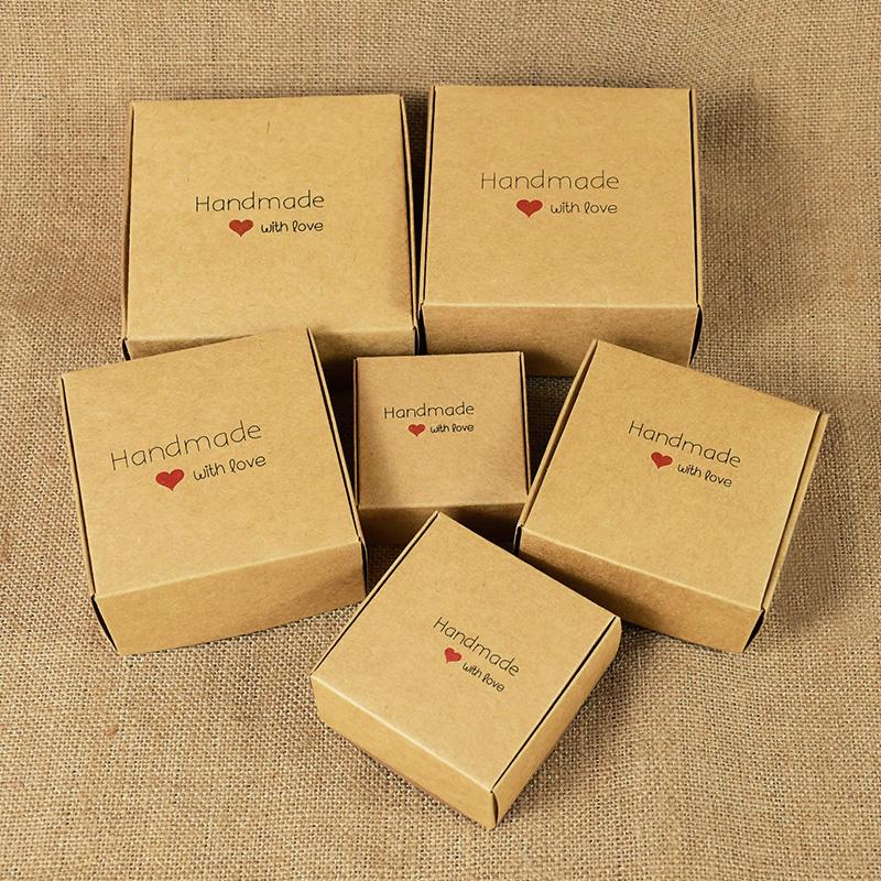 6pcs Kraft Paper Gift Box Marbling Style DIY Handmade Candy Chocolate Packaging Birthday Party Wedding Decoration Christmas Gift