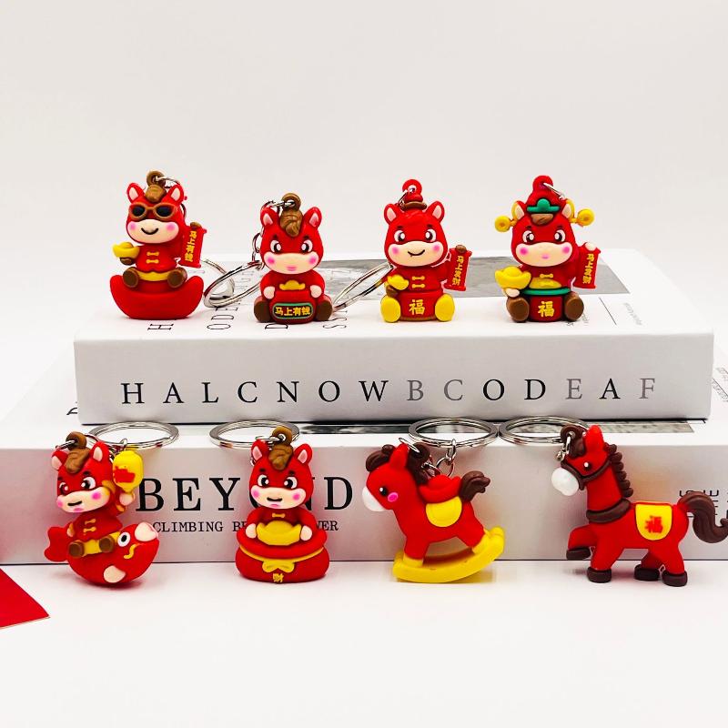 Süßer Schlüsselanhänger 2026 Jahr des Pferdes Tierkreis Pony Anhänger Paar Rucksack Schmuck Neujahr Erfolg Ankunft Modisches Accessoire