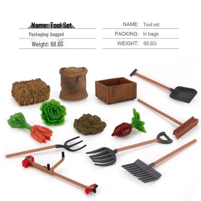 Children's Mini Farm Ranch Sandbox Model Accessories Set