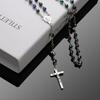 Fashion Crucifix Charm Virgin Mary Pendant Rosary Beads Chain Cross Necklace Jesus