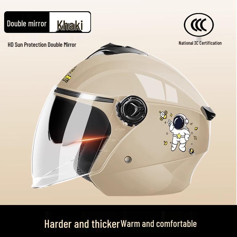 All-Season Universal Electric Scooter Helmet with HD Double Visor for Winter