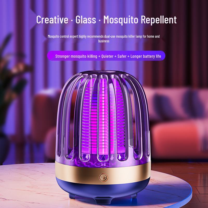 Dual-Use Electric Mosquito Killer Lamp: Rechargeable, Plug-In, with Mosquito Attractant and Repellent Functions for Household Use.