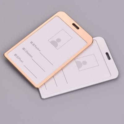 1PC Aluminum Alloy Card Holder Business Card ID Badge Holders Vertical Metal Case