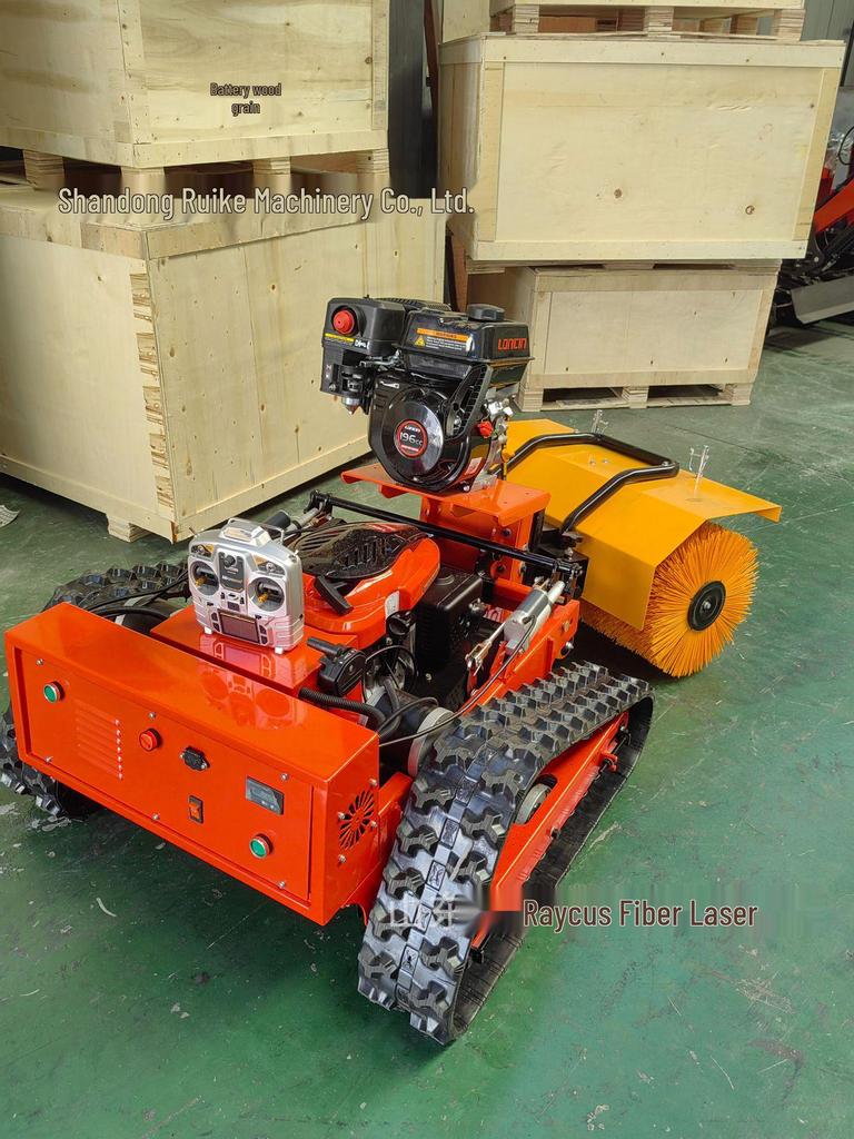 Tracked Dual-Use Remote Control Lawnmower & Snow Sweeper for Germany