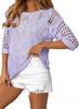 Women's Crochet Knit Hollow Short Sleeve Summer Top Beach Cover-Up