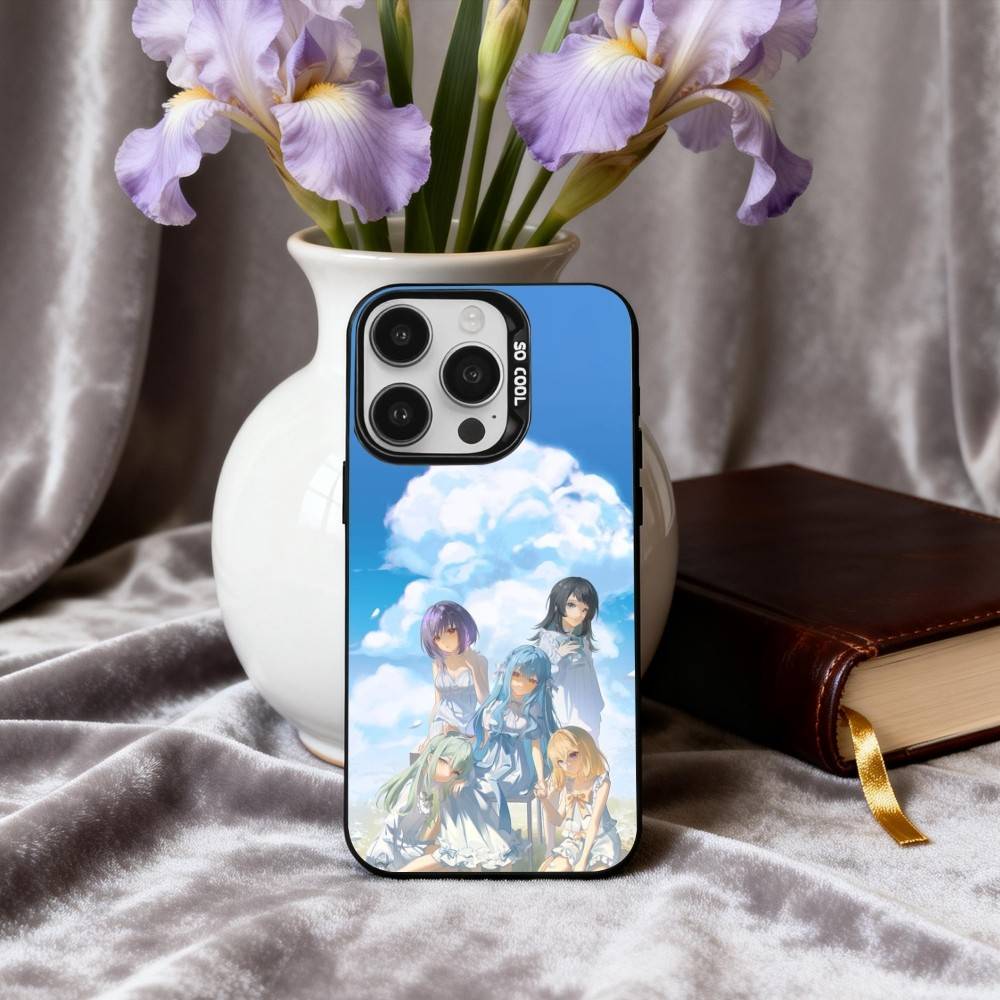 Coque de téléphone Anime BanG Dream A-Ave Mujica Pour iPhone17,16,15,14,13,12,11 Plus,Pro Max Coque de téléphone Noir Candy argent