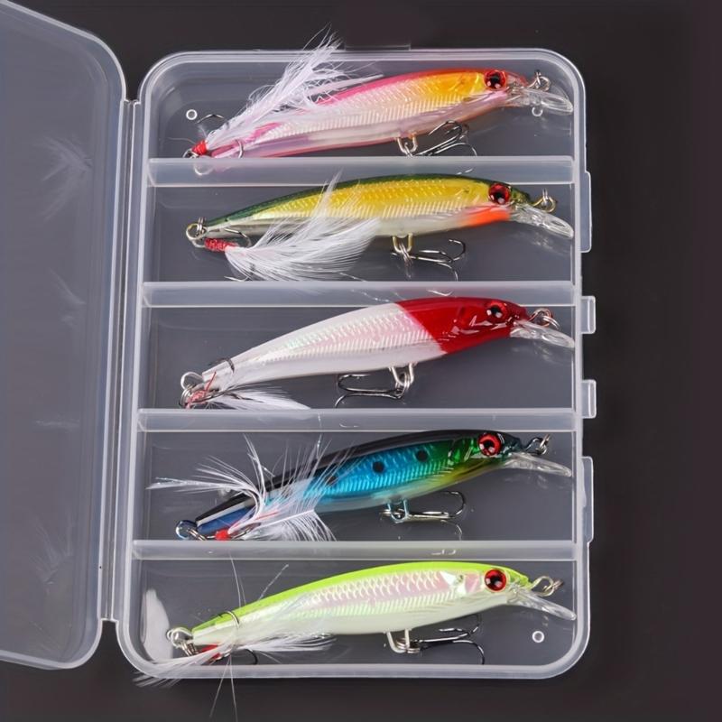 5 Stück Schwimmende Hardbaits Minnow Angelköder Wobbler Crankbaits Forellen Zander Köder Swimbait Angelzubehör