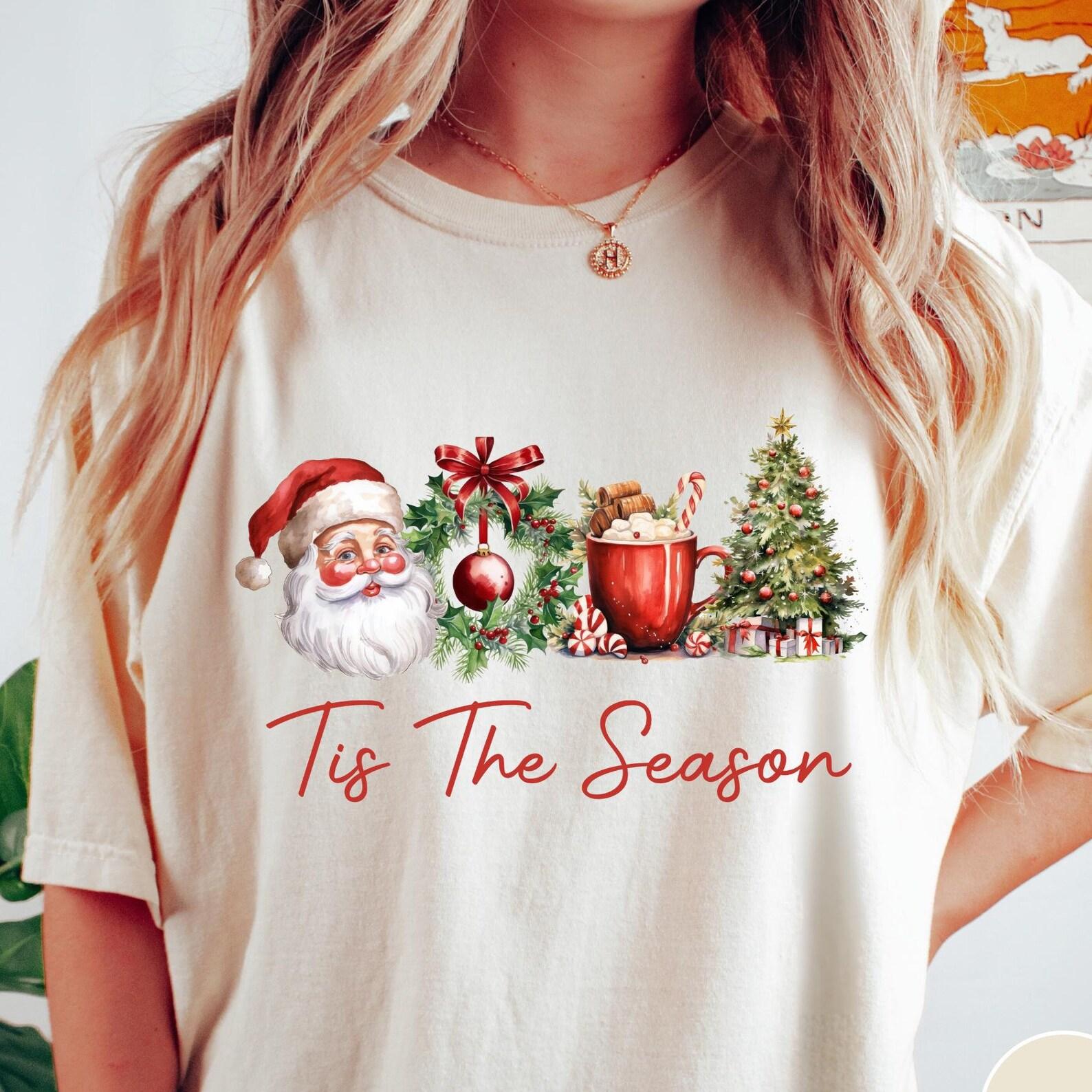 Tis the Season Comfort Colors® Shirt - Retro Christmas T-Shirt S