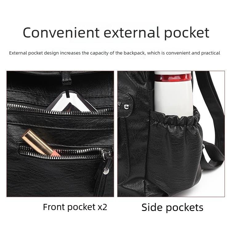 Large capacity backpack women's texture commuter backpack