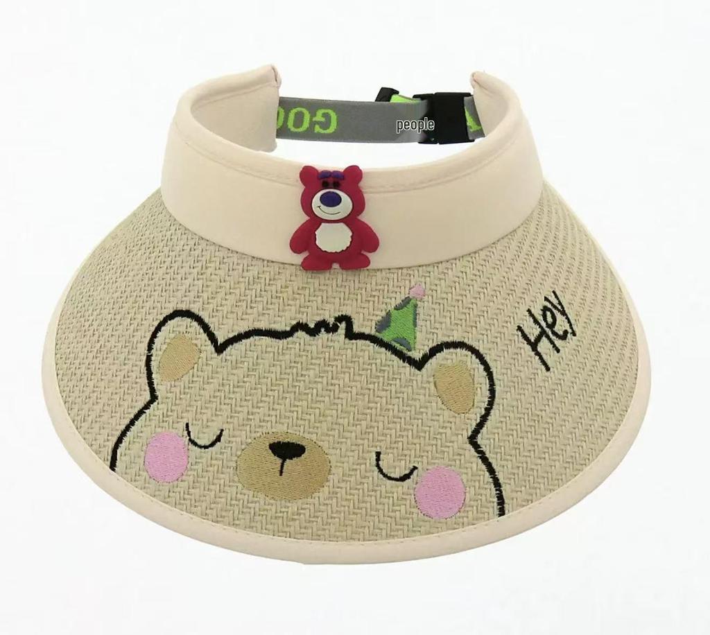 Children's Straw Sun Hat - Cartoon Baby Visor for Boys & Girls
