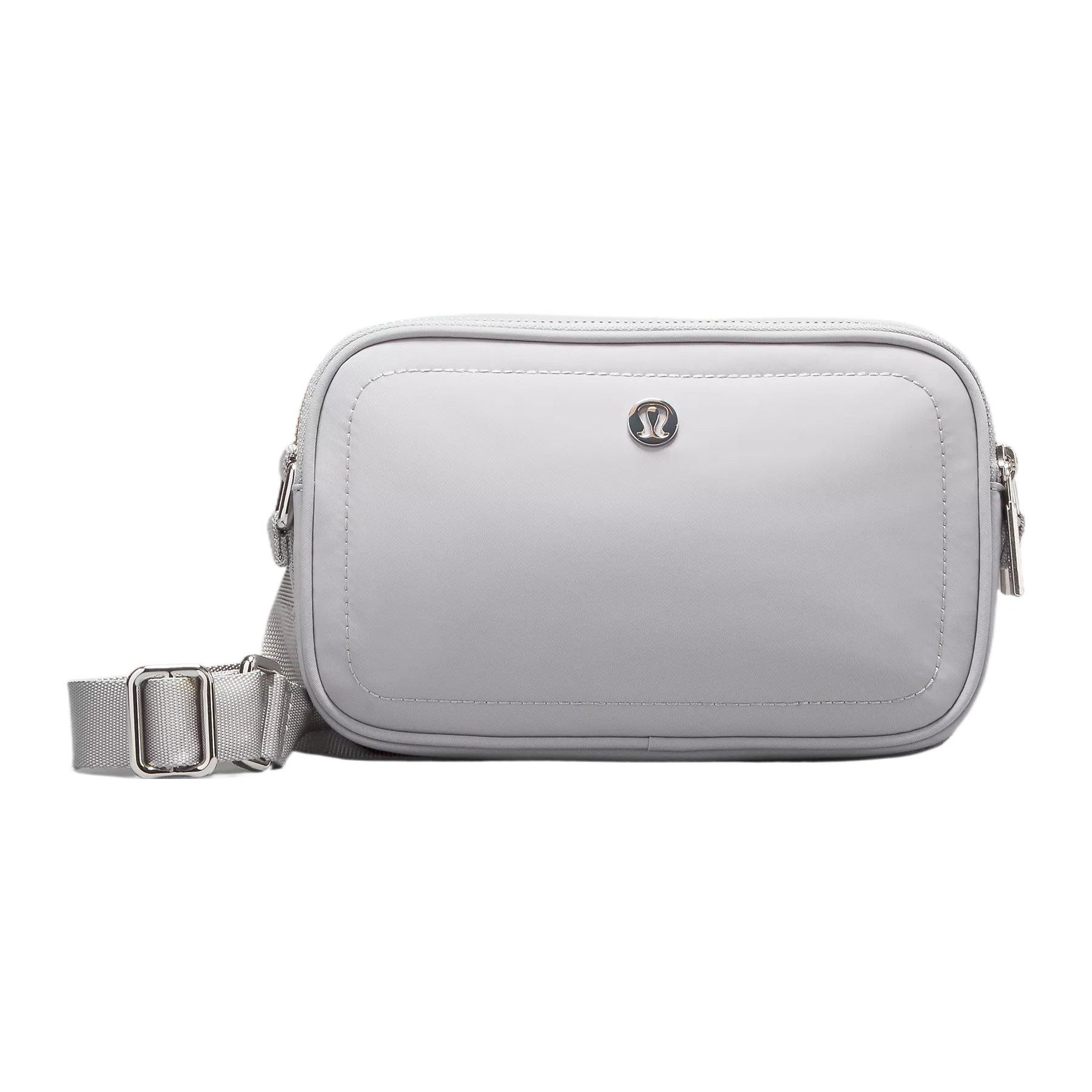 Lululemon Crossbody 2L Adjustable Shoulder Strap Zipper Closure Recycled Nylon Shoulder Bag Unisex Shoulder Bag Silver LW9EU1S-33928 Silver Waterdrop