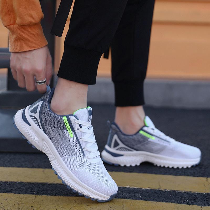 Schwarze Schuhe Frühling und Herbst Neu Atmungsaktiv Deodorierend Laufschuhe Verschleißfest Weichsohlenschuhe Freizeit Netz Netzschuhe
