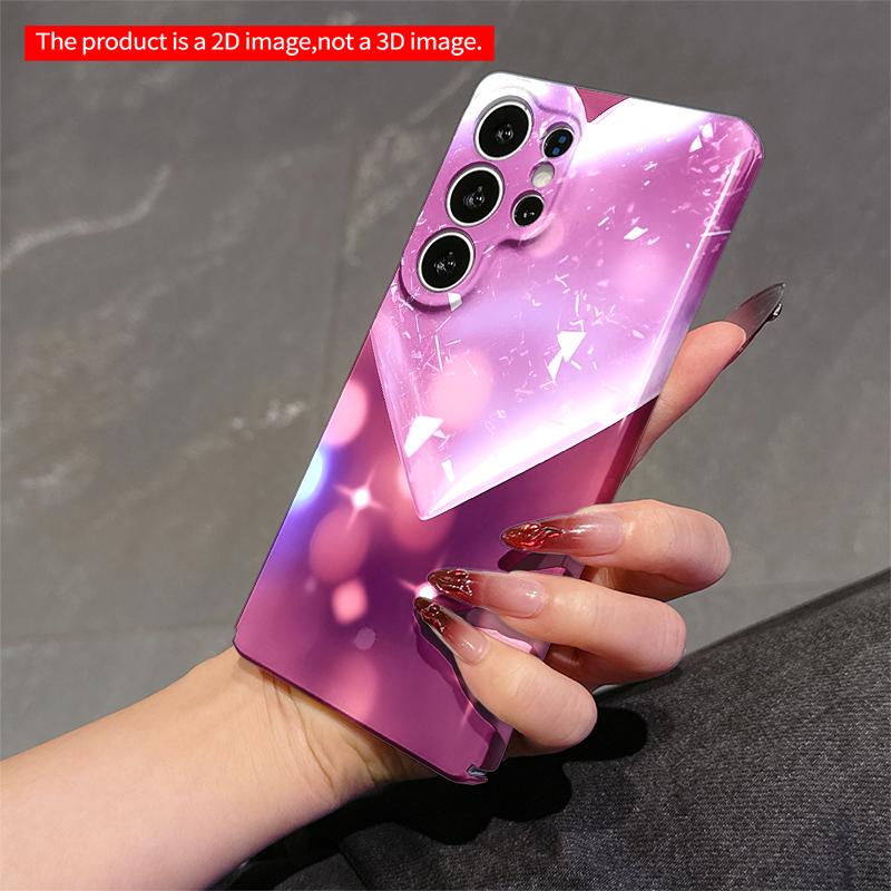 2DFlat Samsung Phone Case Glowing Pink Heart with Sparkle Effect Applicable To Galaxy S22 S23 S24 S25ULTRA S26 A12 A13 A14 A15 A16
