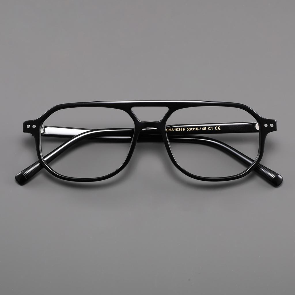 High Quality Luxury Acetate Frame Men Square Retro Ladies Classic Double Bridge Fashion Optical Glasses Men's Decorative Glasses