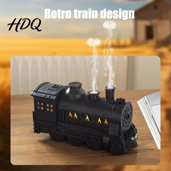 Regalo di Natale per Donna Diffusore di Aroma Treno Vintage da 300 ml Umidificatore Locomotiva a Vapore con Telecomando e LED Decorazione Carina Luce per Cameretta 2 Nebbie