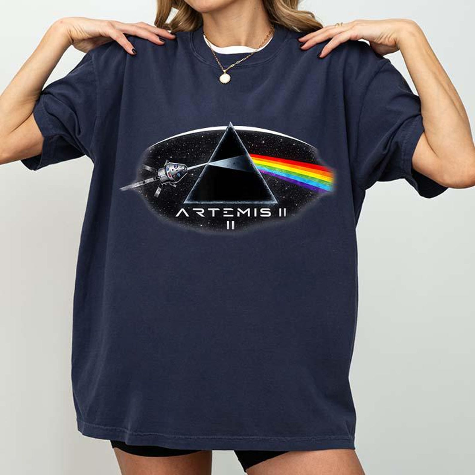 Футболка с изображением запуска ракеты Artemis II к Луне в 2026 году S