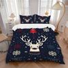3pcs Christmas Deer Bedding Set, Suitable for Bedroom Decoration, (Includes 1 Duvet Cover And 2 Pillowcases, Quilt Not Included) Yy250822192
