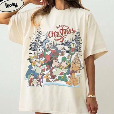 Retro Merry Christmas Mickey and Friends Shirt, Disney Christmas Sweatshirt, Mickey's Very Merry Christmas Party, Disneyland Christmas Shirt