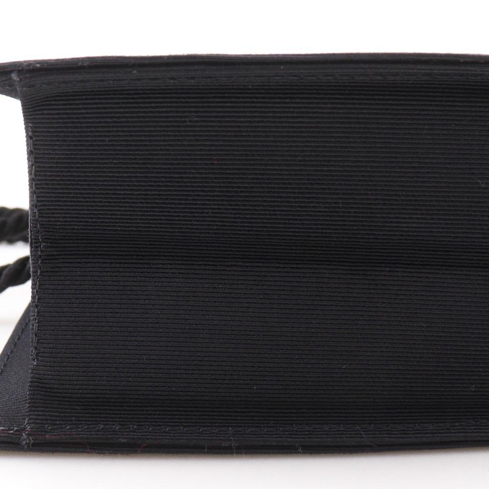 Yves Saint Laurent Party Bag Shoulder Bag 2-way Clutch Black Cotton Women Used