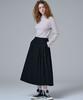 Marop 3108 Wool Pleated Long Skirt (Black)
