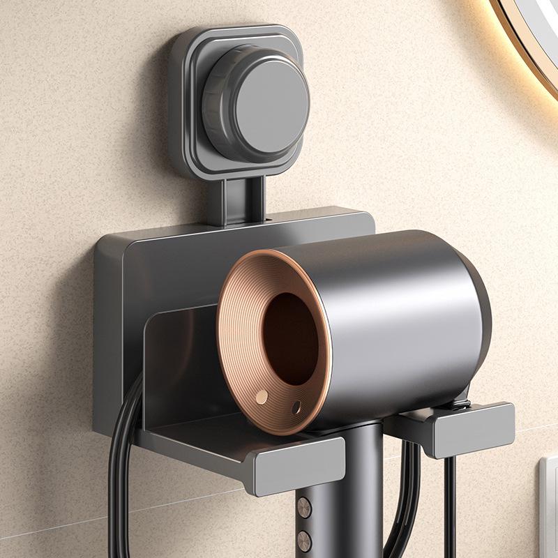 Suction Cup Hair Dryer Holder: Punch-Free, Wall-Mounted Bathroom Organizer