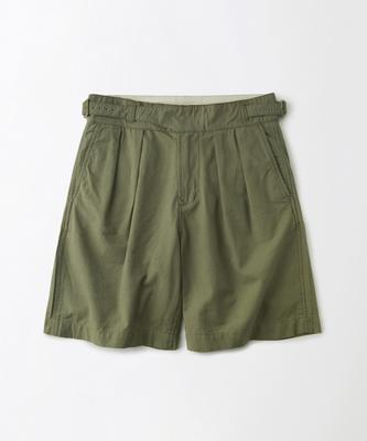OUTSTANDING Cotton Linen Gurkha Shorts_Olive
