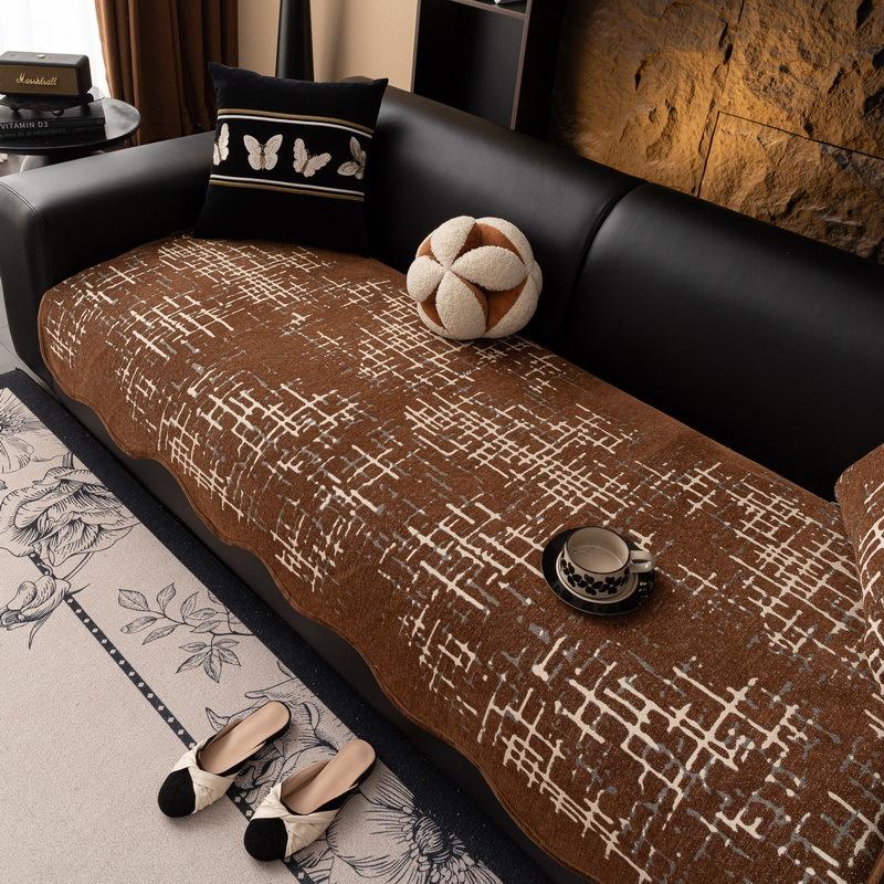 

Premium Leather Sofa Cushion Chenier New Four-Season Universal Fixed Non-Slip Straight Row Seat Cushion Cover Cloth Cover 90*70cm