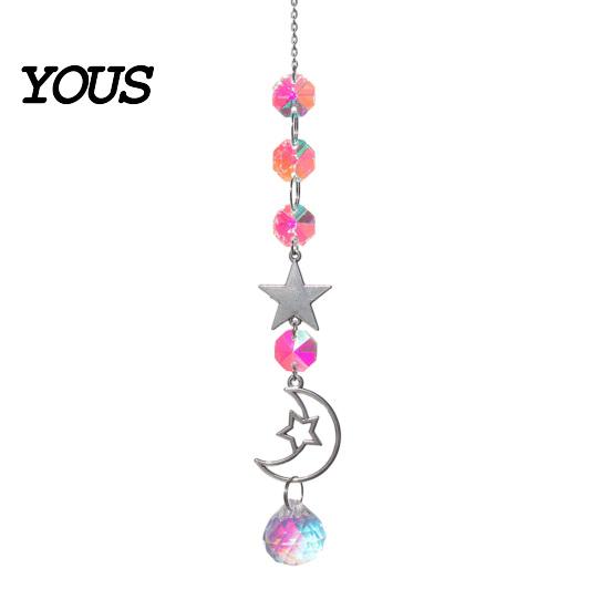Wall Hanging Decor Colorful Crystal Suncatcher, Sun Catcher for Windows, Healing Glamorous Decoration Home, Crystals Prism Rainbow Maker,