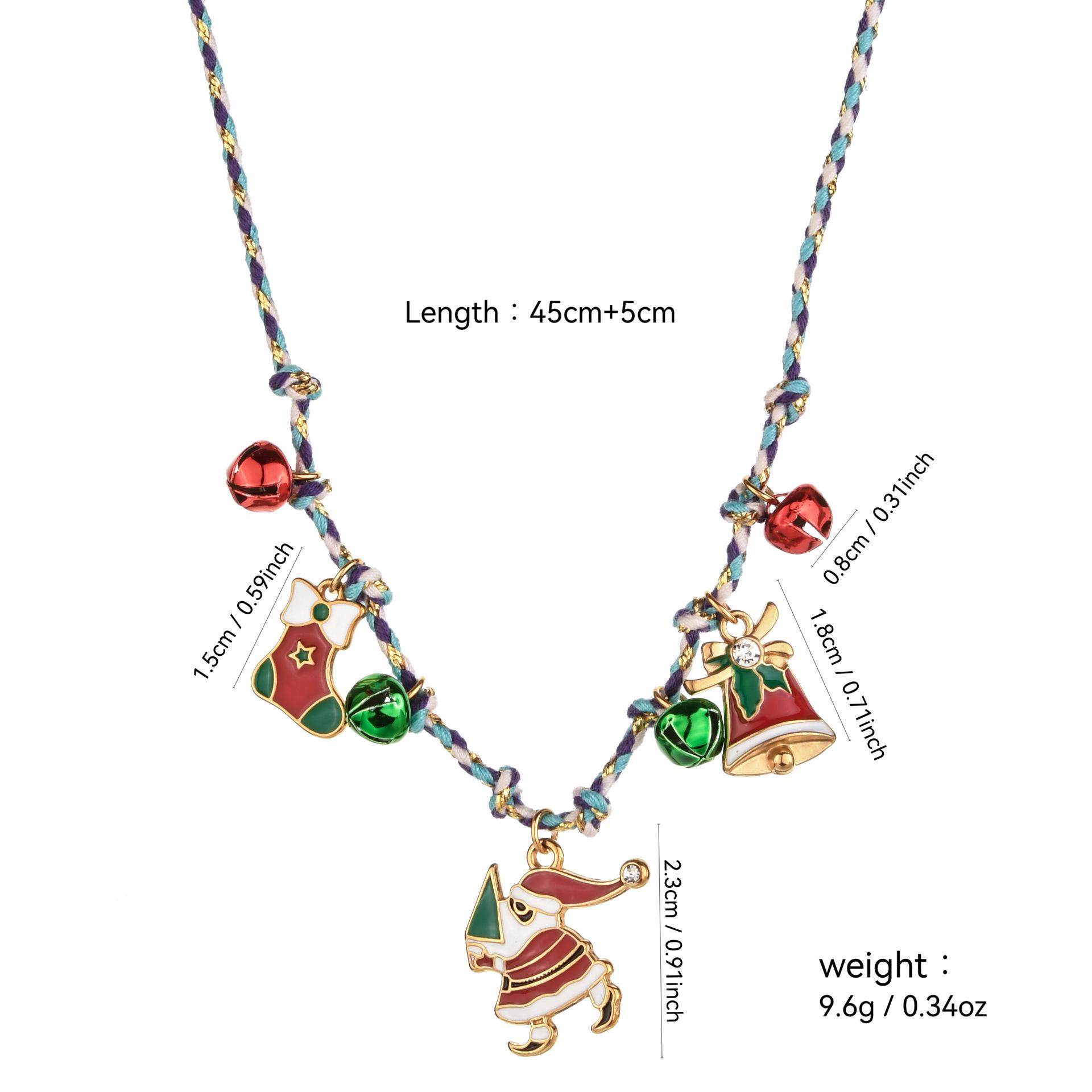 

Christmas Series Stainless Steel Necklace with Tree, Socks, and Bells Design